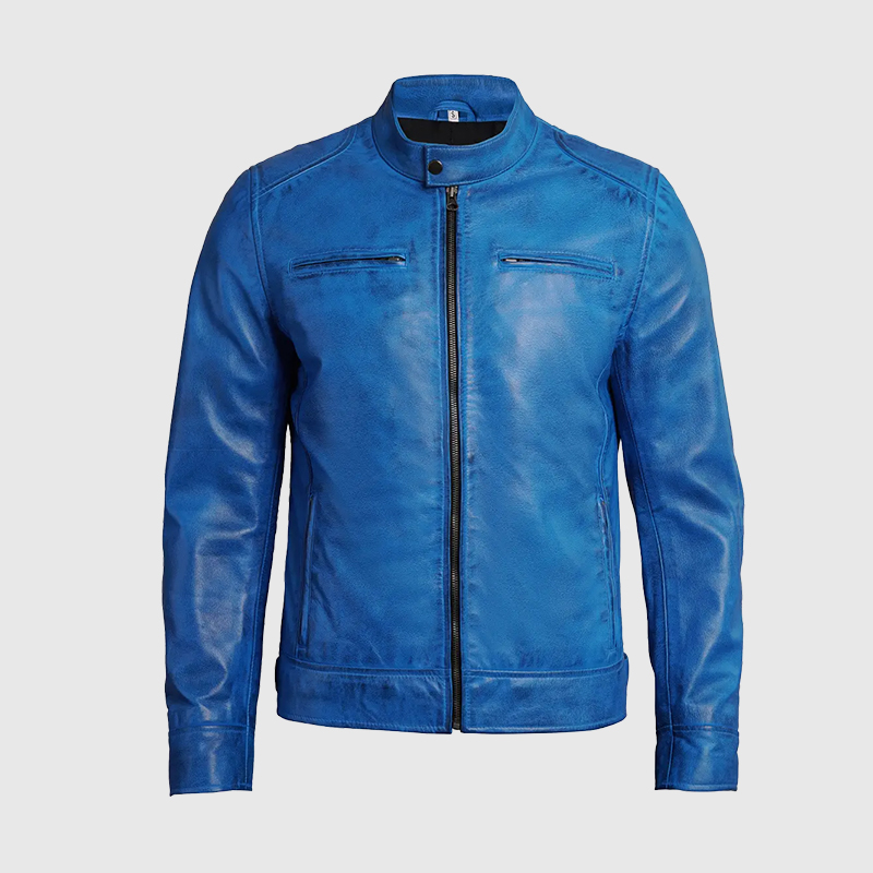Blue Leather Jacket
